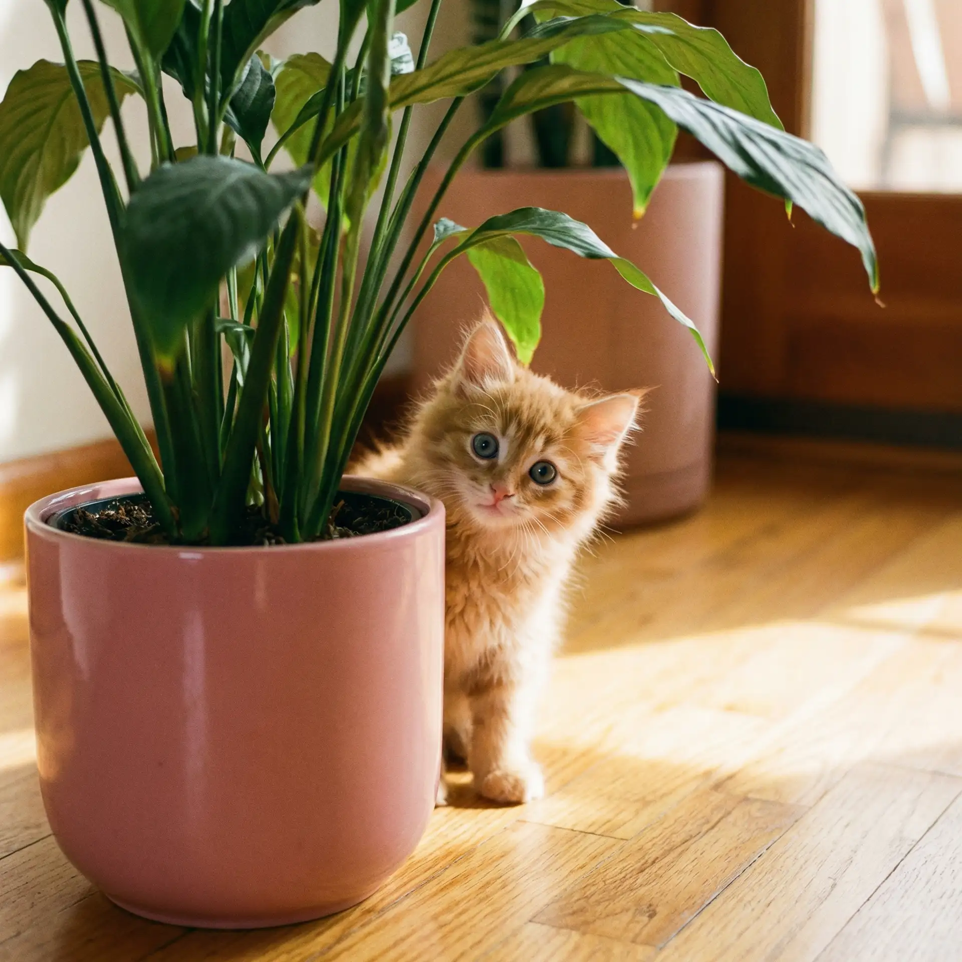 小猫从花盆后探头 - 色老头人体